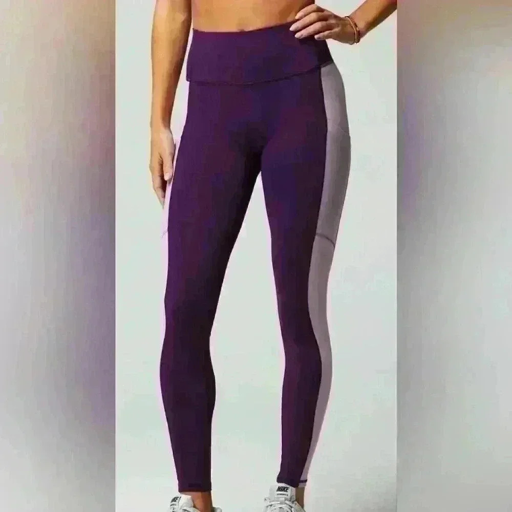 Fabletics Powerhold Luxe Plum/Dusted Lilac Leggins - Picture 3 of 9